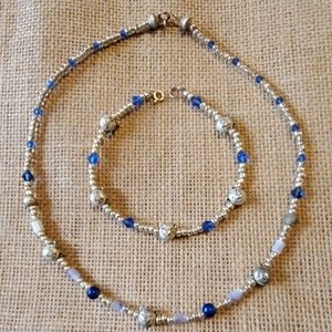 Handmade by Grandma, beaded kitty necklace and bracelet